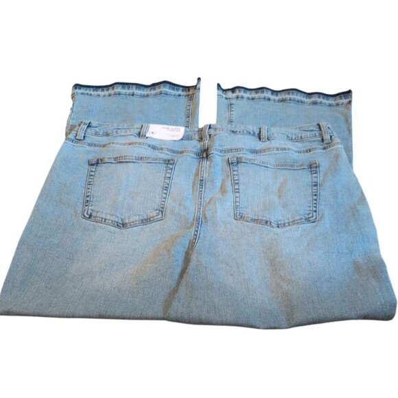 NWT DC Jeans Light Wash Flare Raw Hem Leg 5 Pocket Design Cotton Pant Button/zip - Picture 1 of 10